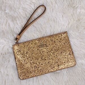 Coach Sparkly Wristlet 7"x4" Metallic Gold/Bronze